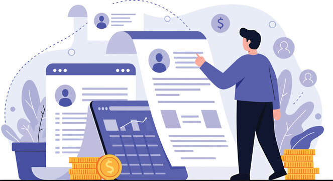 Payroll Management Abstract Vector
