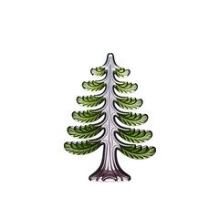 Shining silver evergreen tree emblem reminiscent of winter forests and on transparent background