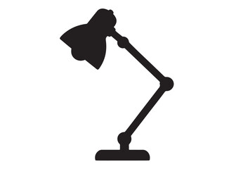 Desk Lamp logo silhouette vector, architect lamp logo icon silhouette, desk lamp silhouette vector illustration, adjustable desk lamp logo icon silhouette vector style isolated on white background