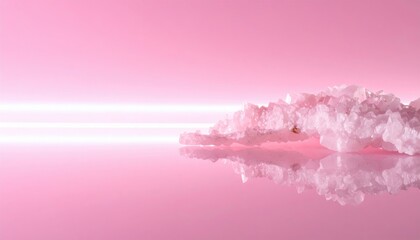 Fototapeta premium Abstract pink crystal reflection studio setting digital art modern environment aesthetic design