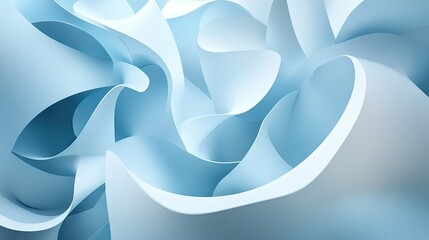Fototapeta premium Soft blue fabric petals gracefully swirl in a serene background. creating a calming atmosphere ideal for design projects. home decor. or wellness themes