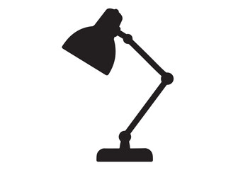 Desk Lamp logo silhouette vector, architect lamp logo icon silhouette, desk lamp silhouette vector illustration, adjustable desk lamp logo icon silhouette vector style isolated on white background