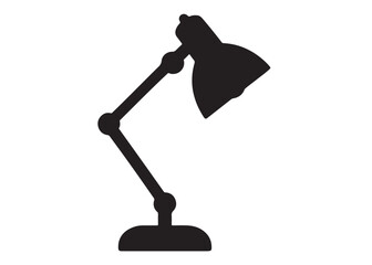 Desk Lamp logo silhouette vector, architect lamp logo icon silhouette, desk lamp silhouette vector illustration, adjustable desk lamp logo icon silhouette vector style isolated on white background