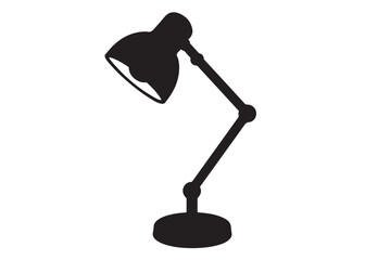Desk Lamp logo silhouette vector, architect lamp logo icon silhouette, desk lamp silhouette vector illustration, adjustable desk lamp logo icon silhouette vector style isolated on white background
