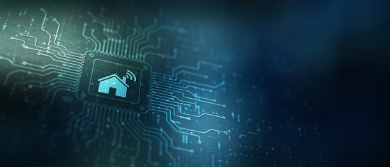 Smart Home IoT Integration, Illustrated on a Processor, Business and Technology Concept.