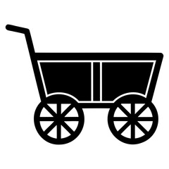  cart silhouette icon isolated on transparent background