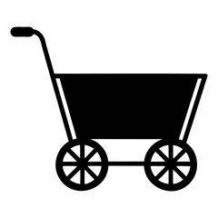  cart silhouette icon isolated on transparent background