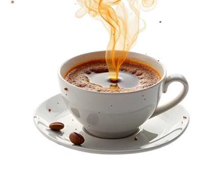 Coffee And Longevity or Health Benefits as a rich source of antioxidants to fight oxidative stress and inflammation for DNA health helping in slowing on white background
