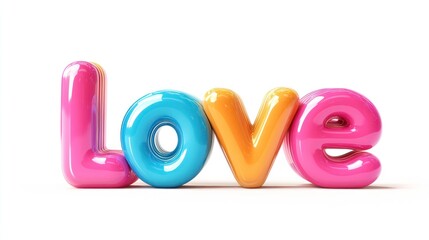 Fototapeta premium Colorful inflatable word LOVE (2)