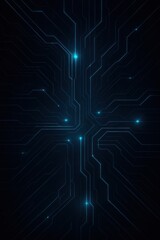 Obraz premium Digital patterns illuminate the dark background, showcasing intricate connections and vibrant light points