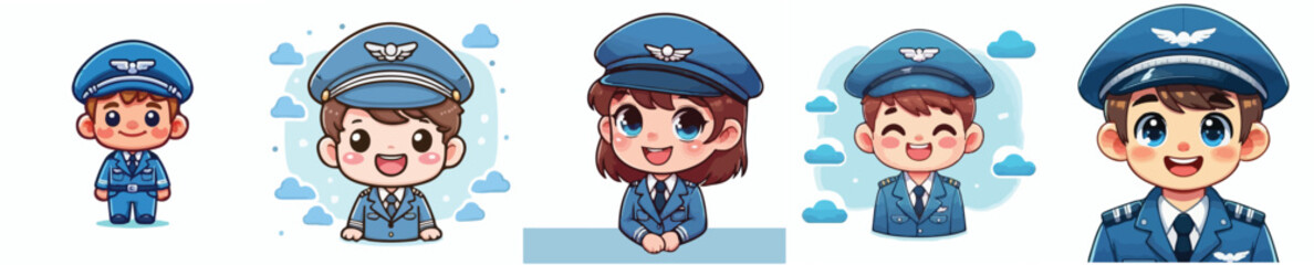 vector of a pilot smiling
