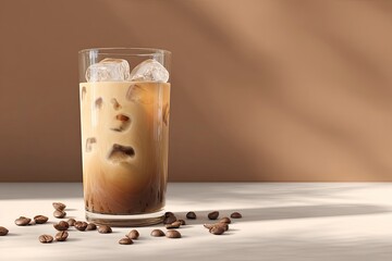 Iced Coffee: Cool Brew in Glass, Minimalist Style