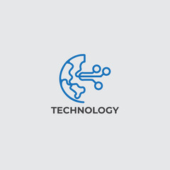 Technology logo design template