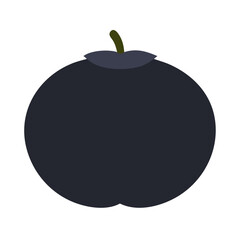 Simple flat blueberry graphic on black background illustration icon