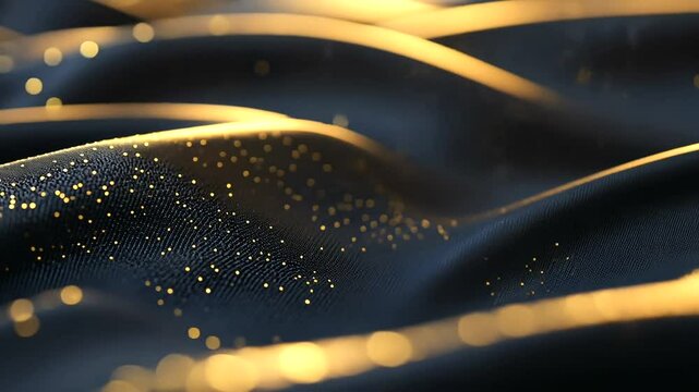 Golden glow on undulating fabric