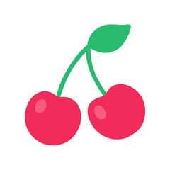 Two cherries vector illustration on black background sweet fruit