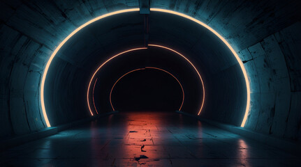 Abstract tunnel, corridor with rays of light and new highlights. Abstract blue background, neon. Scene with rays and lines, Round arch, light in motion, night ... See More,generative.ai

