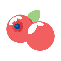Stylized cranberries flat design on a black background