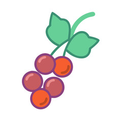 Obraz premium Cartoon berry illustration with simple colors and black background