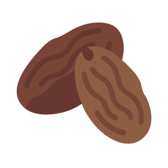 Two dates close up on black background flat illustration