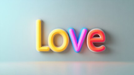 Colorful neon word LOVE