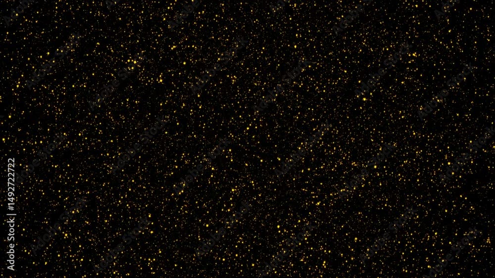 Wall mural abstract loop animation flickering glow gold orange bokeh bubble particles flying on black backgroun