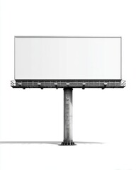 Obraz premium Billboard Mockup on White Background for Advertising Campaign Presentation Blank Space Outdoor Signage Isolated