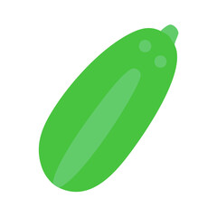 Green zucchini simple flat illustration against black background image