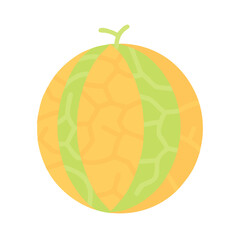 Stylized melon graphic with simple geometric design elements