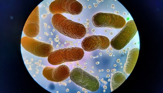 microscopic view of e coli bacteria in motion