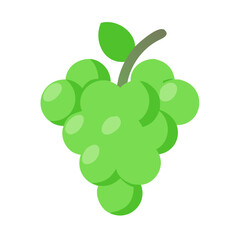 Stylized green grape illustration on black background, simple design
