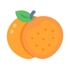 Stylized Peach Fruit Illustration on Black Background for Design