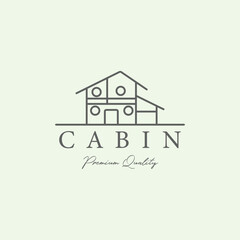 Line drawing of a cabin.