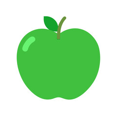 A simple illustration of a green apple on black background
