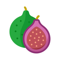 Stylized Figs Isolated Against a Black Background Illustration