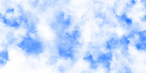 Scenic sky with soft white cumulus clouds on blue background, symbolizing freedom and freshness. Fluffy clouds wallpaper ideal for web design, posters, nature background with vintage grunge.	