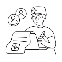 Patient Record  vector outline illustrations. EPS 10 file