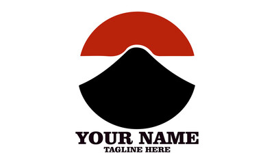 Vector logo design element. Mountain, japan nature, minimalist vector silhouette of Mount Fuji and mount fuji logo design