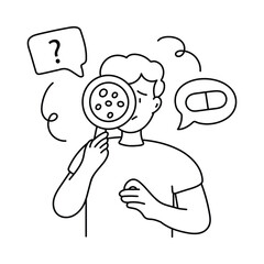 Skin problem  vector outline illustrations. EPS 10 file