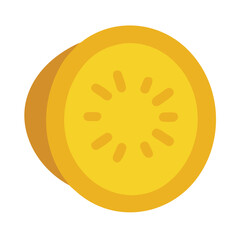 Fototapeta premium Graphic yellow fruit slice illustration on a black background