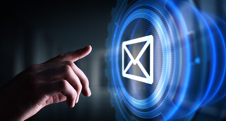 Email Newsletter Subscription Interface with Envelope and Message Icons.