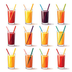 Colorful fruit juice drinks collection refreshing summer beverage assortment healthy drinks variety fresh juice images
