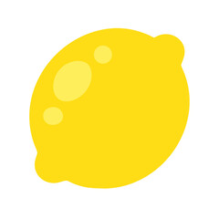 Fototapeta premium Bright yellow lemon illustration on a black background, flat design