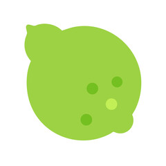 Flat vector lime illustration with green fruit and black background