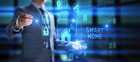 Smart home IOT Internet of things wireless automation technology concept.