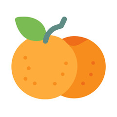 Minimalist Illustration of Two Oranges with Leaf on Black