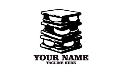 classic s'mores dessert chocolate crackers isolated vector illustration on white background and s'mores logo icon