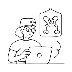 Nurse table  vector outline illustrations. EPS 10 file