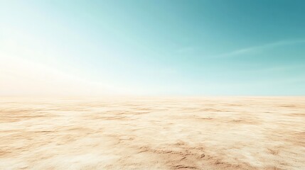 Sandy expanse stretches towards serene sky daylight horizon