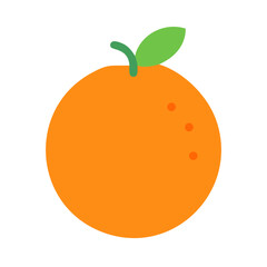 Flat design illustration of fresh orange on black background